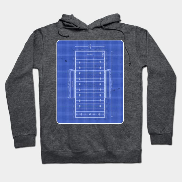 American Football Pitch Blueprint Hoodie by RAADesigns